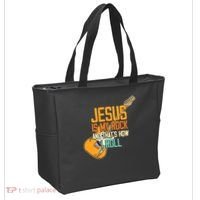 Jesus Is My Rock And That Is How I Roll Christian Tote Bag thumb 2