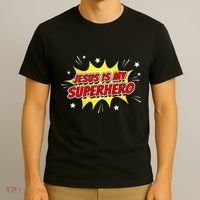 Jesus Is My Superhero – & Adult Christian Faith Comic T-Shirt thumb 3