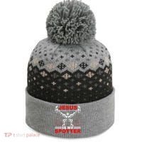 Jesus Is My Spotter Funny Christian Weightlifting Gym The Baniff Cuffed Pom Beanie thumb 0