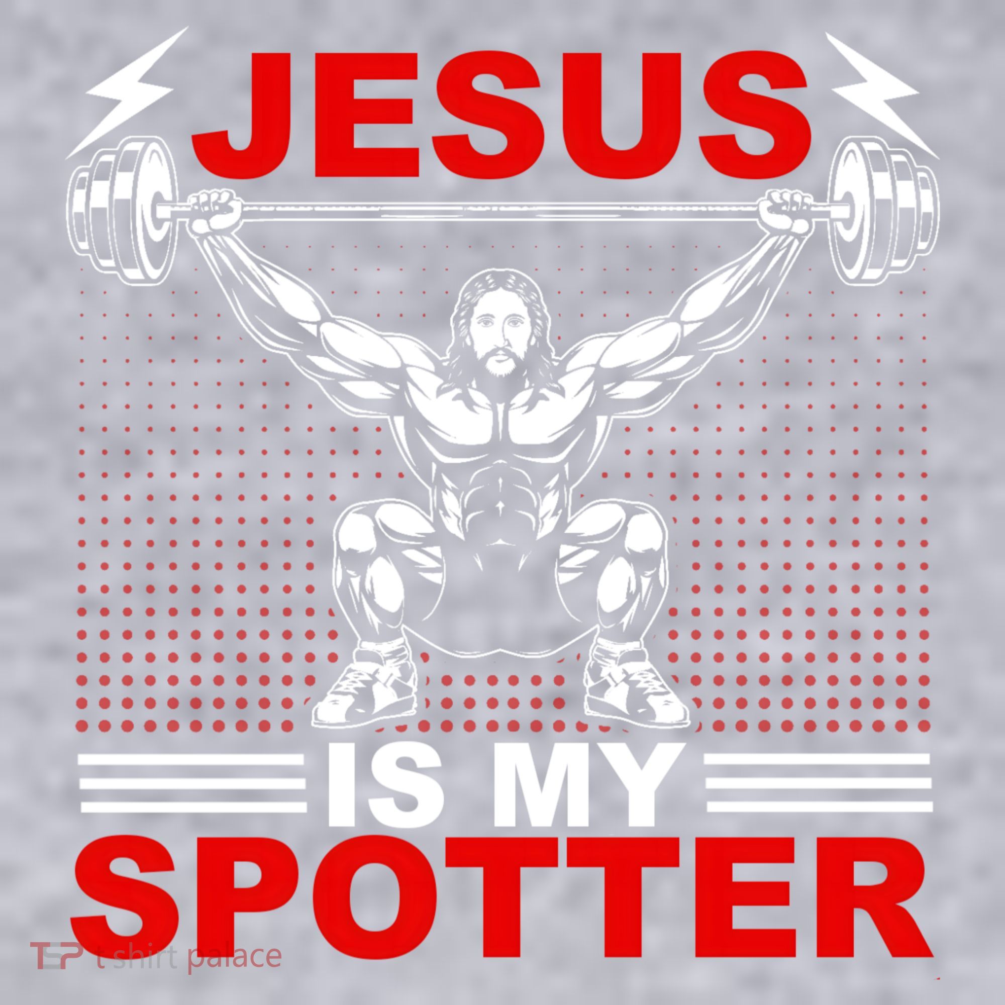 Jesus Is My Spotter Funny Christian Weightlifting Gym Women's Racerback Cropped Tank