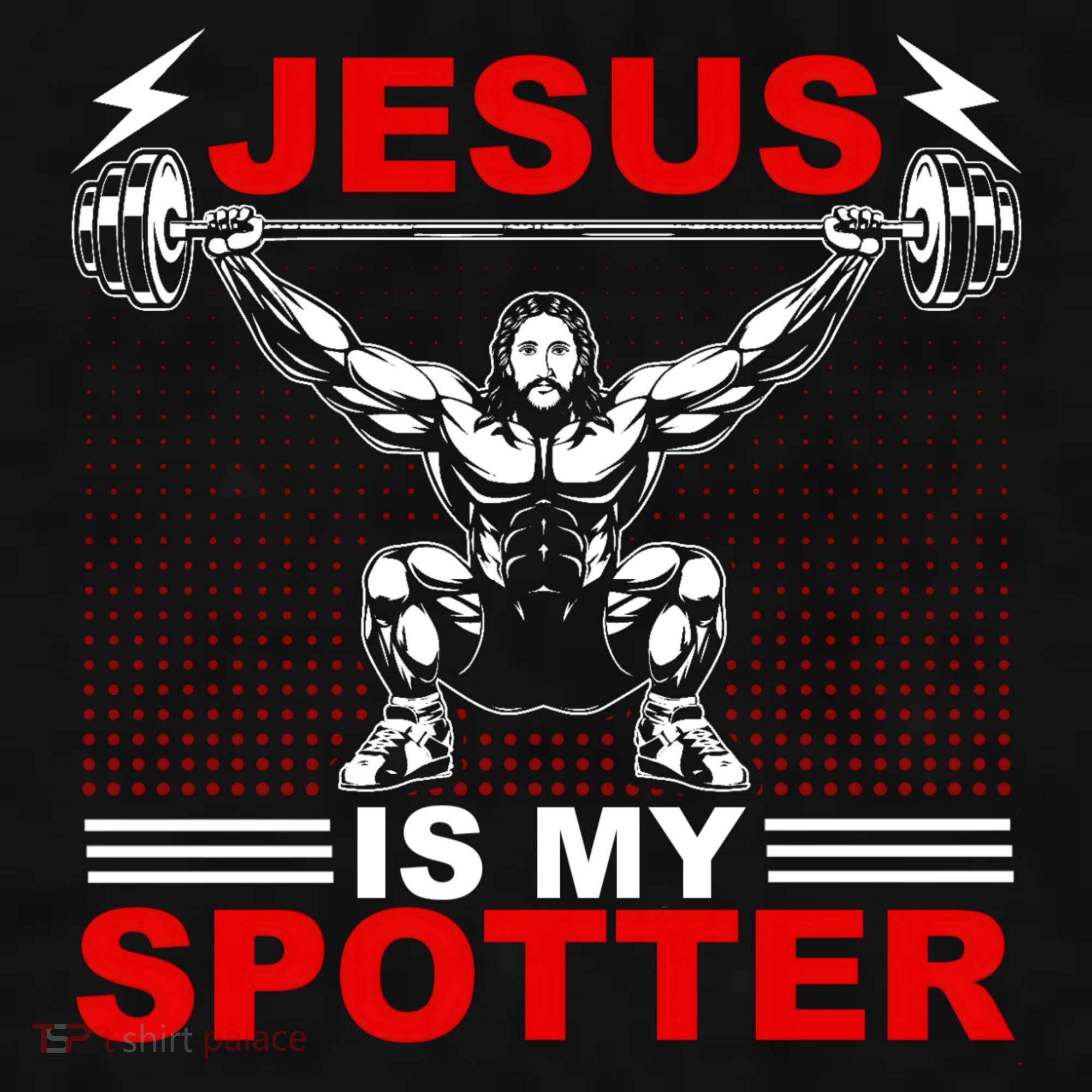 Jesus Is My Spotter Funny Christian Weightlifting Gym Ladies PosiCharge Tri-Blend Wicking Tank
