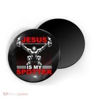 Jesus Is My Spotter Funny Christian Weightlifting Gym Magnet thumb 0