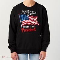 Jesus Is My Savior Trump Is My President Women's Sweatshirt thumb 0