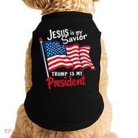 Jesus Is My Savior Trump Is My President Doggie Tank thumb 0