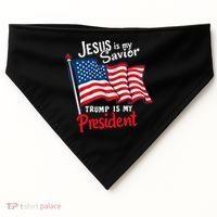 Jesus Is My Savior Trump Is My President USA-Made Doggie Bandana thumb 0