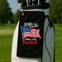 Jesus Is My Savior Trump Is My President Golf Towel thumb 2