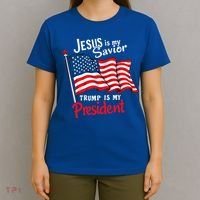 Jesus Is My Savior Trump Is My President T-Shirt thumb 4