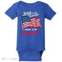 Jesus Is My Savior Trump Is My President Baby Bodysuit thumb 0