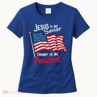 Jesus Is My Savior Trump Is My President Women's T-Shirt thumb 0