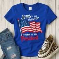 Jesus Is My Savior Trump Is My President Women's T-Shirt thumb 3