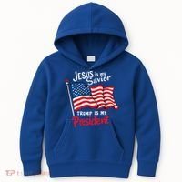 Jesus Is My Savior Trump Is My President Kids Hoodie thumb 0