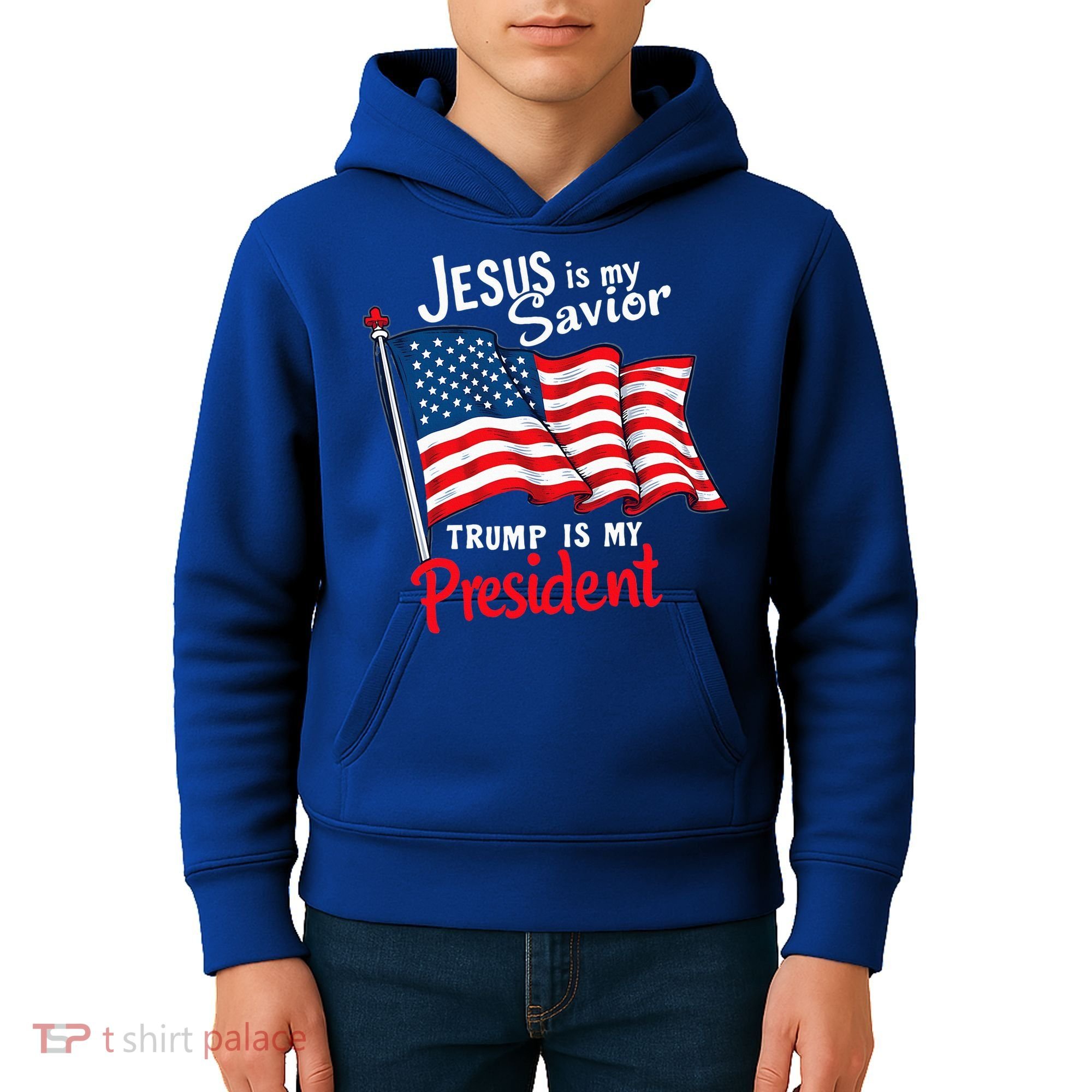 Jesus Is My Savior Trump Is My President Kids Hoodie