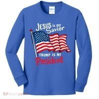 Jesus Is My Savior Trump Is My President Kids Long Sleeve Shirt thumb 0