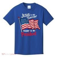 Jesus Is My Savior Trump Is My President Kids T-Shirt thumb 0