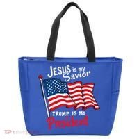 Jesus Is My Savior Trump Is My President Tote Bag thumb 0