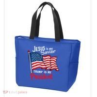 Jesus Is My Savior Trump Is My President Tote Bag thumb 3