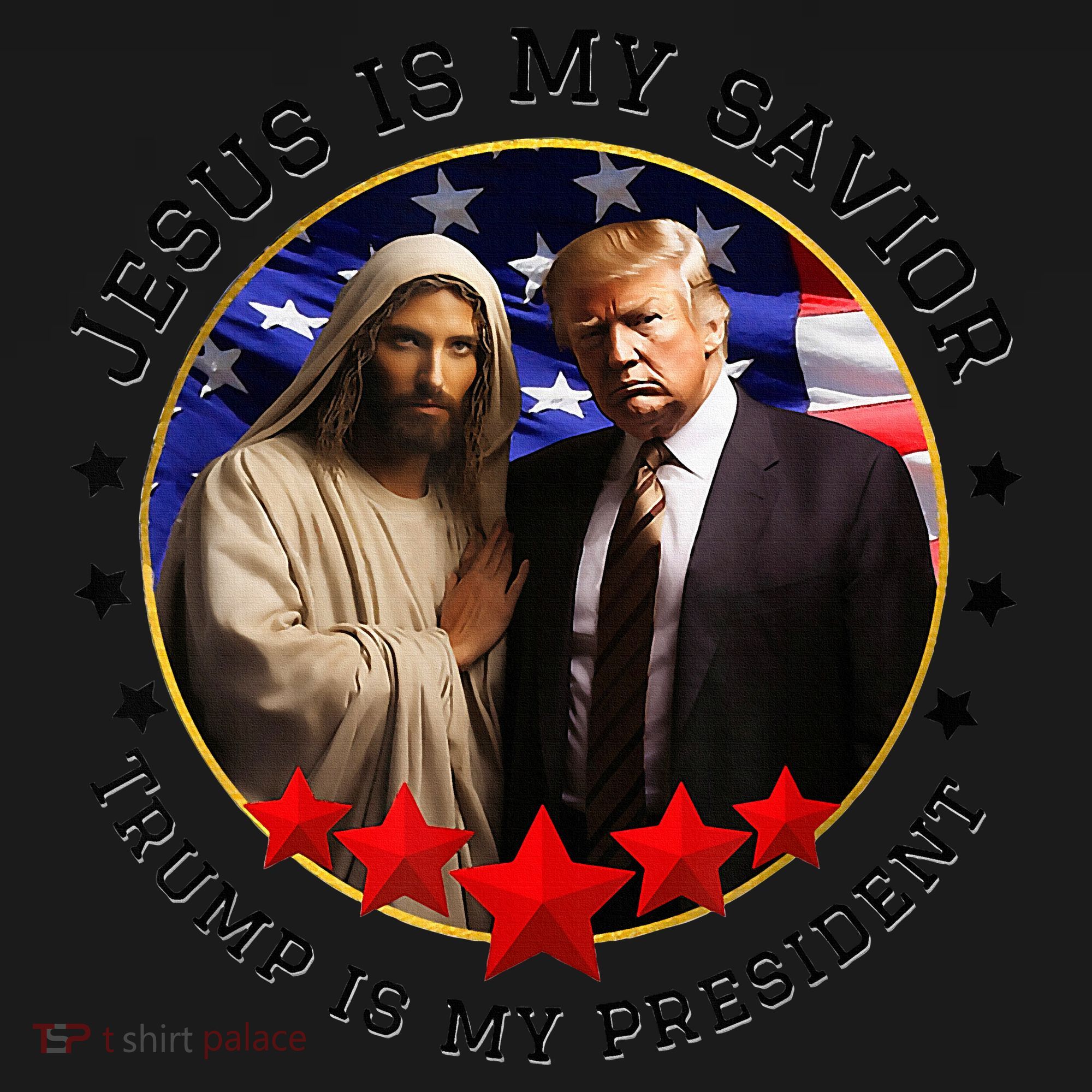 Jesus Is My Savior Trump Is My President American Flag Women's Hoodie