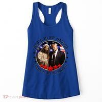 Jesus Is My Savior Trump Is My President American Flag Women's Tank Top thumb 0