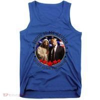 Jesus Is My Savior Trump Is My President American Flag Tank Top thumb 0