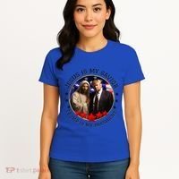Jesus Is My Savior Trump Is My President American Flag Women's T-Shirt thumb 4