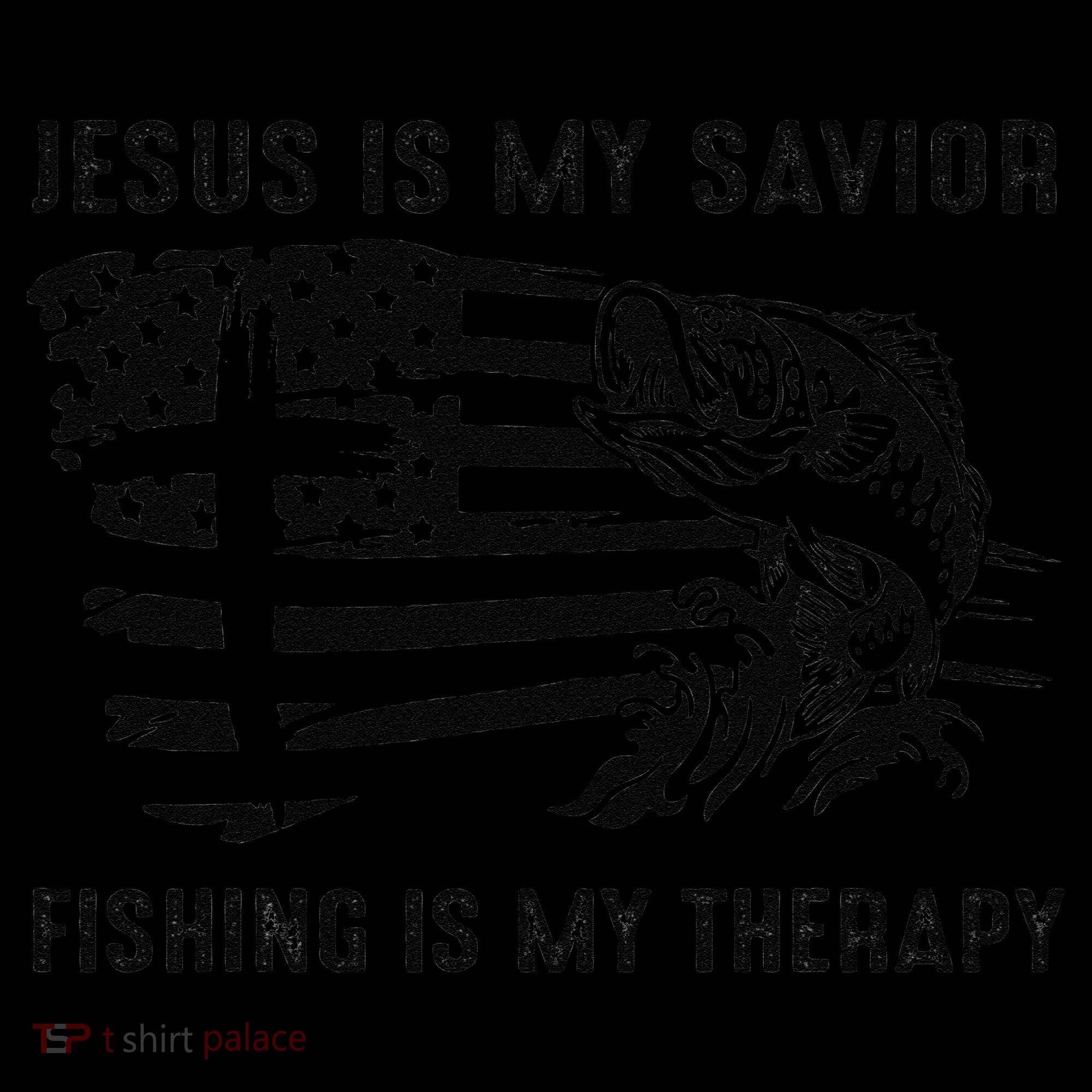 Jesus Is My Savior Fishing Is My Therapy American Flag Coffee Mug