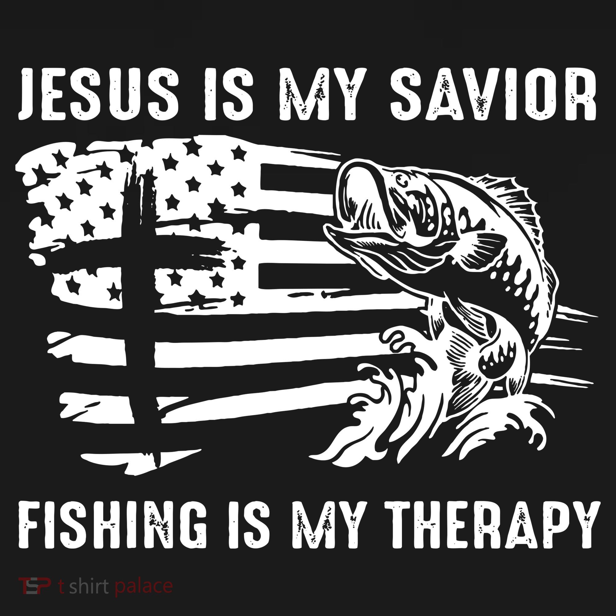 Jesus Is My Savior Fishing Is My Therapy American Flag Women's Tank Top