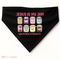 Jesus Is My Jam And I'm Here To Spread USA-Made Doggie Bandana thumb 0