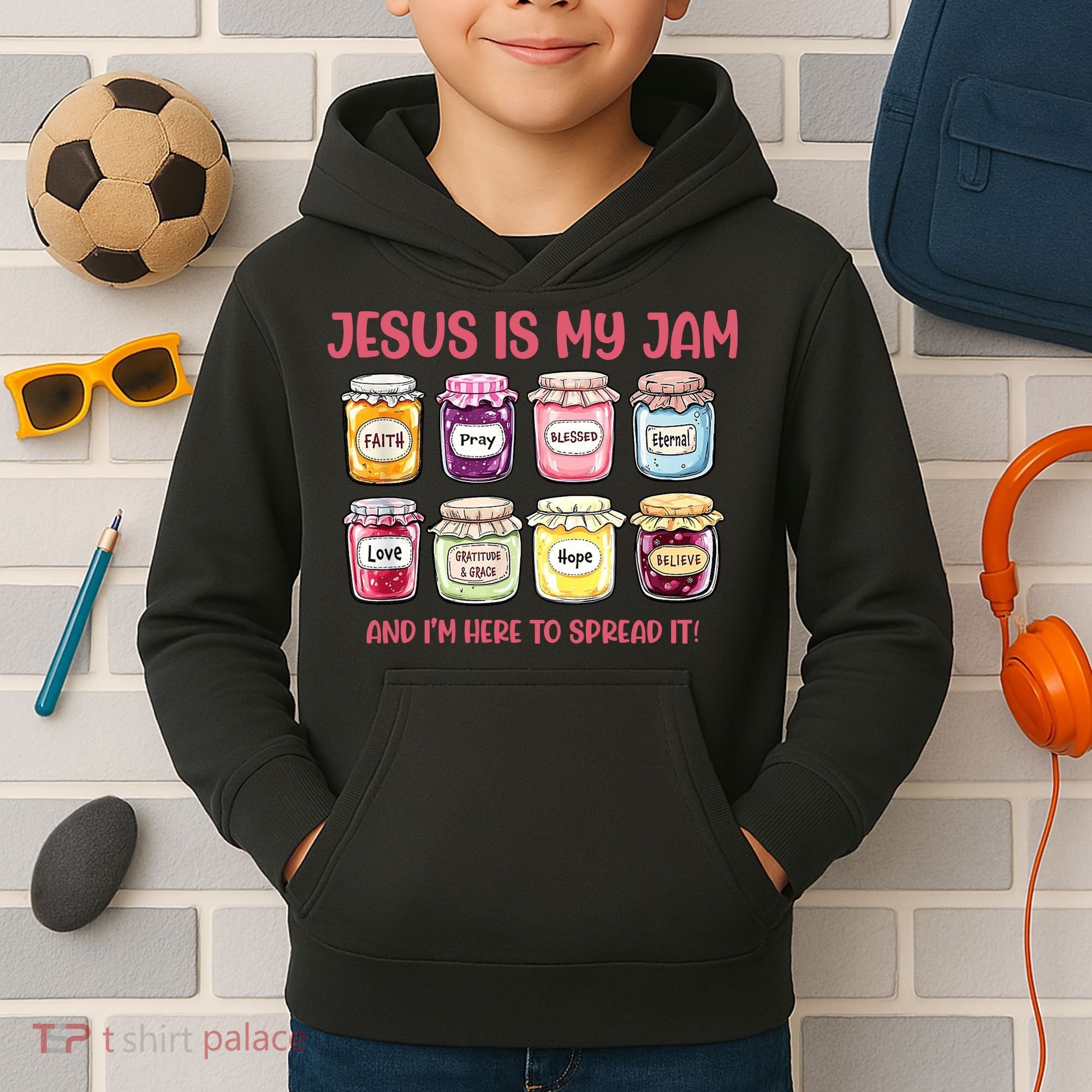 Jesus Is My Jam And I'm Here To Spread Kids Hoodie