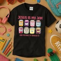 Jesus Is My Jam And I'm Here To Spread Kids T-Shirt thumb 3