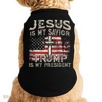 Jesus Is My Savior Trump Is My President Doggie Tank thumb 0