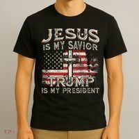 Jesus Is My Savior Trump Is My President T-Shirt thumb 3