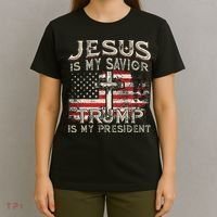 Jesus Is My Savior Trump Is My President T-Shirt thumb 4
