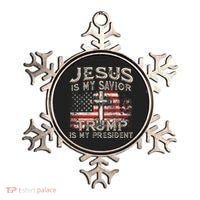 Jesus Is My Savior Trump Is My President Ornament thumb 0