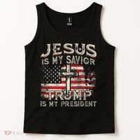 Jesus Is My Savior Trump Is My President Tank Top thumb 2