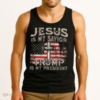 Jesus Is My Savior Trump Is My President Tank Top thumb 3