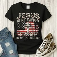 Jesus Is My Savior Trump Is My President Women's T-Shirt thumb 3