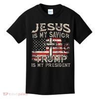Jesus Is My Savior Trump Is My President Kids T-Shirt thumb 0