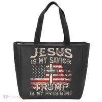 Jesus Is My Savior Trump Is My President Tote Bag thumb 0