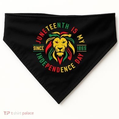 Juneteenth Is My Independence Day Lion Free Ish Since 1865 USA-Made Doggie Bandana