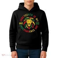 Juneteenth Is My Independence Day Lion Free Ish Since 1865 Kids Hoodie thumb 4