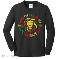 Juneteenth Is My Independence Day Lion Free Ish Since 1865 Kids Long Sleeve Shirt thumb 0