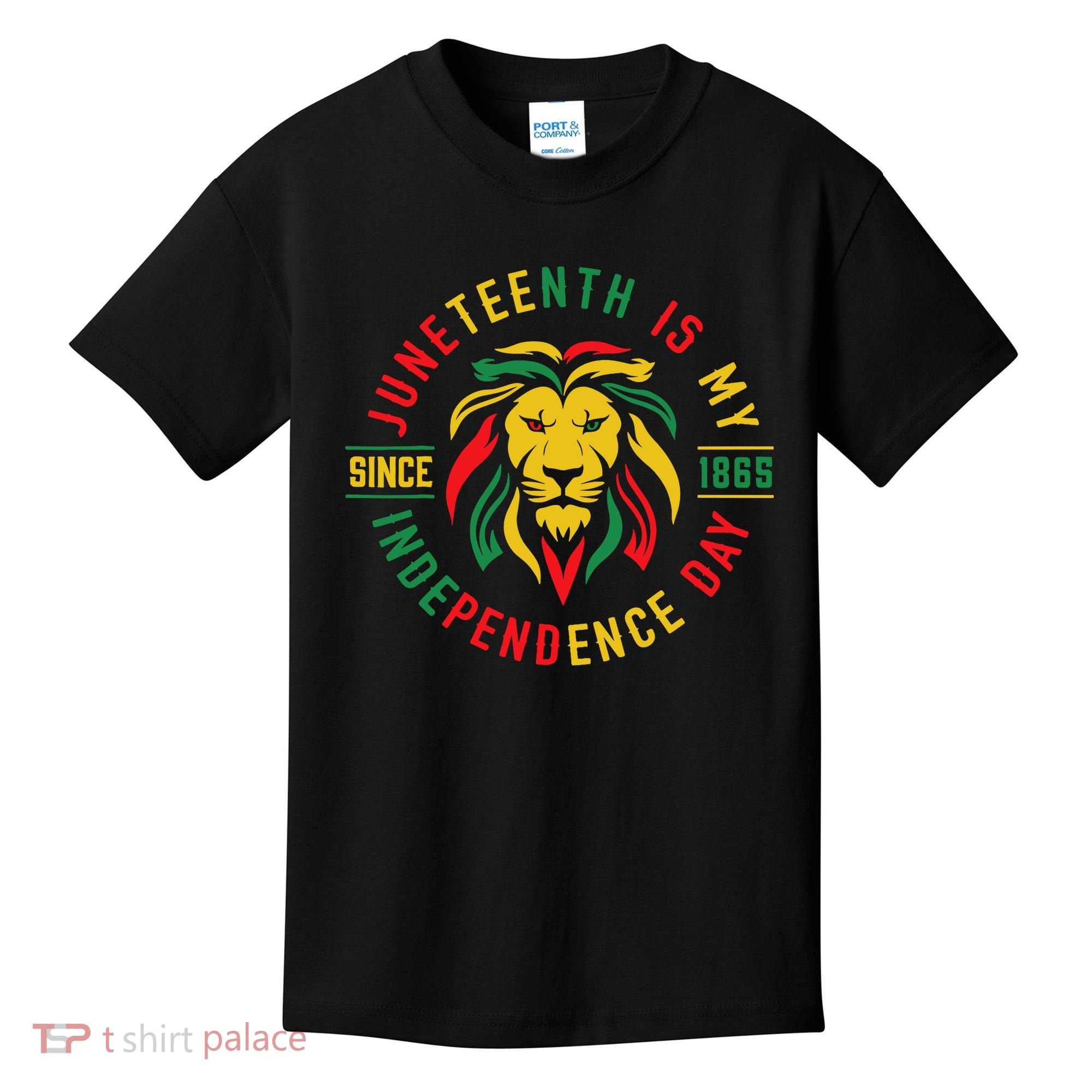 Juneteenth Is My Independence Day Lion Free Ish Since 1865 Kids T-Shirt