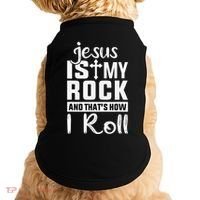 Jesus Is My Rock Baptism Adults Funny Doggie Tank thumb 0