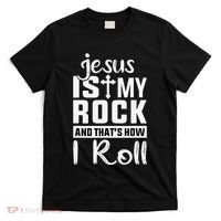Jesus Is My Rock Baptism Adults Funny T-Shirt thumb 0