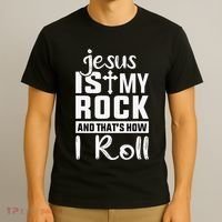 Jesus Is My Rock Baptism Adults Funny T-Shirt thumb 3