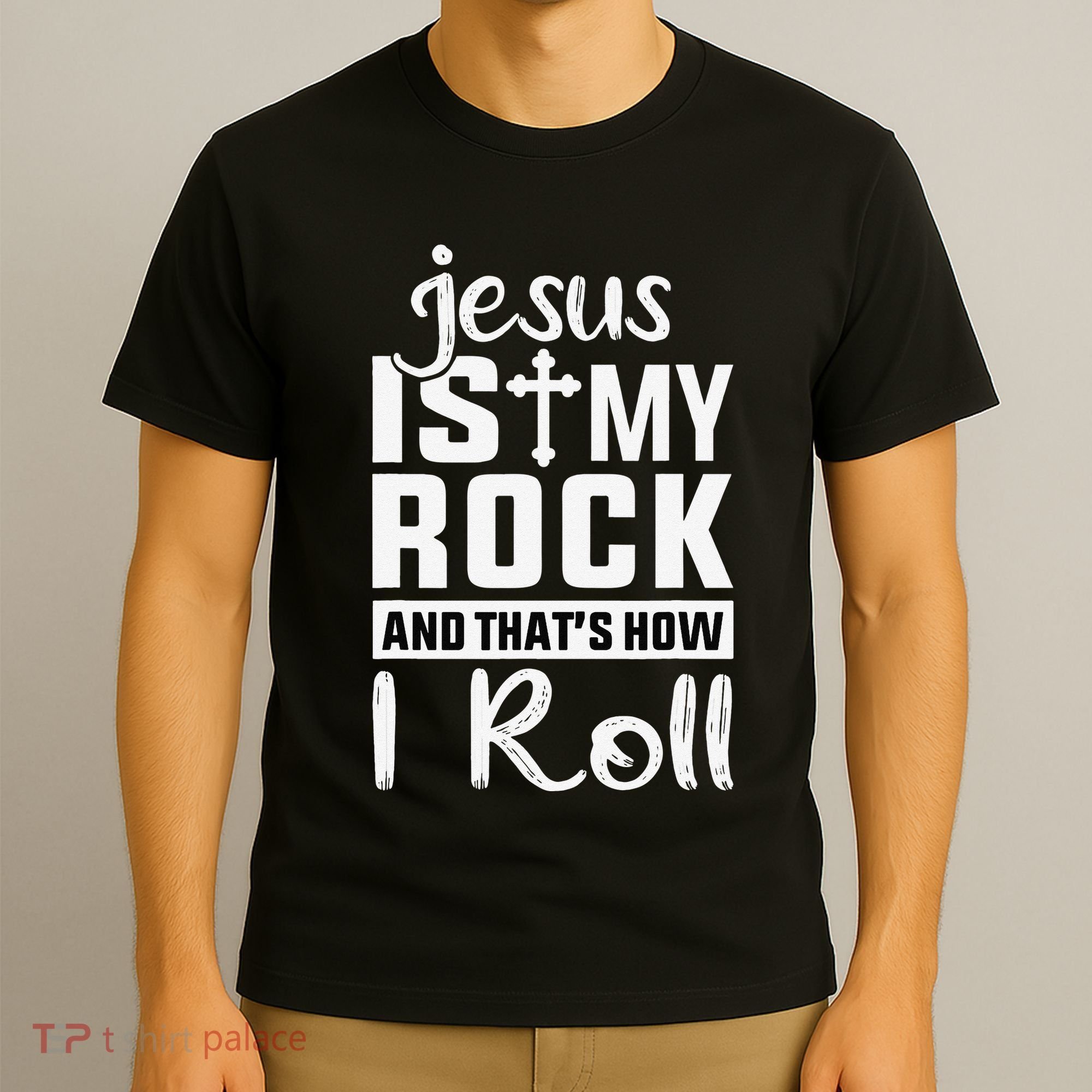Jesus Is My Rock Baptism Adults Funny T-Shirt