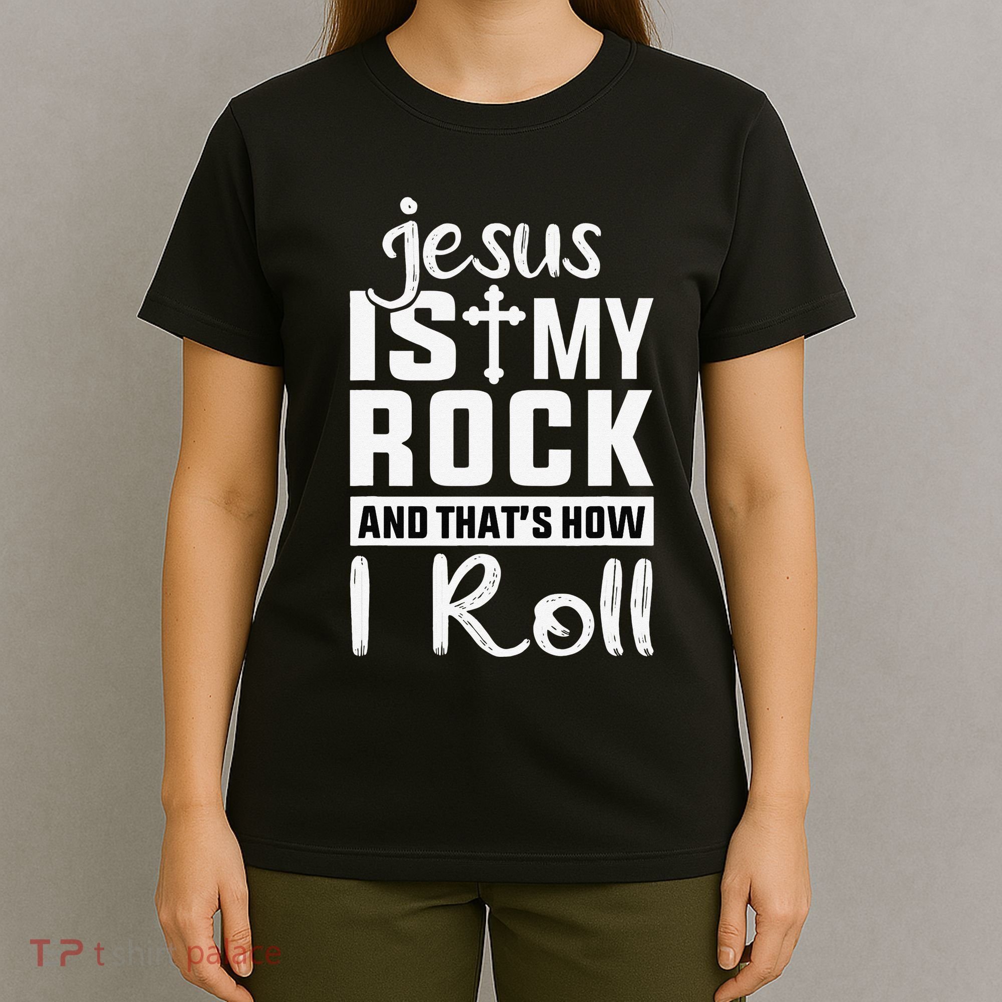 Jesus Is My Rock Baptism Adults Funny T-Shirt