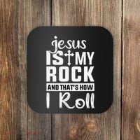 Jesus Is My Rock Baptism Adults Funny Coaster thumb 0