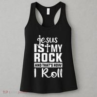 Jesus Is My Rock Baptism Adults Funny Women's Tank Top thumb 3
