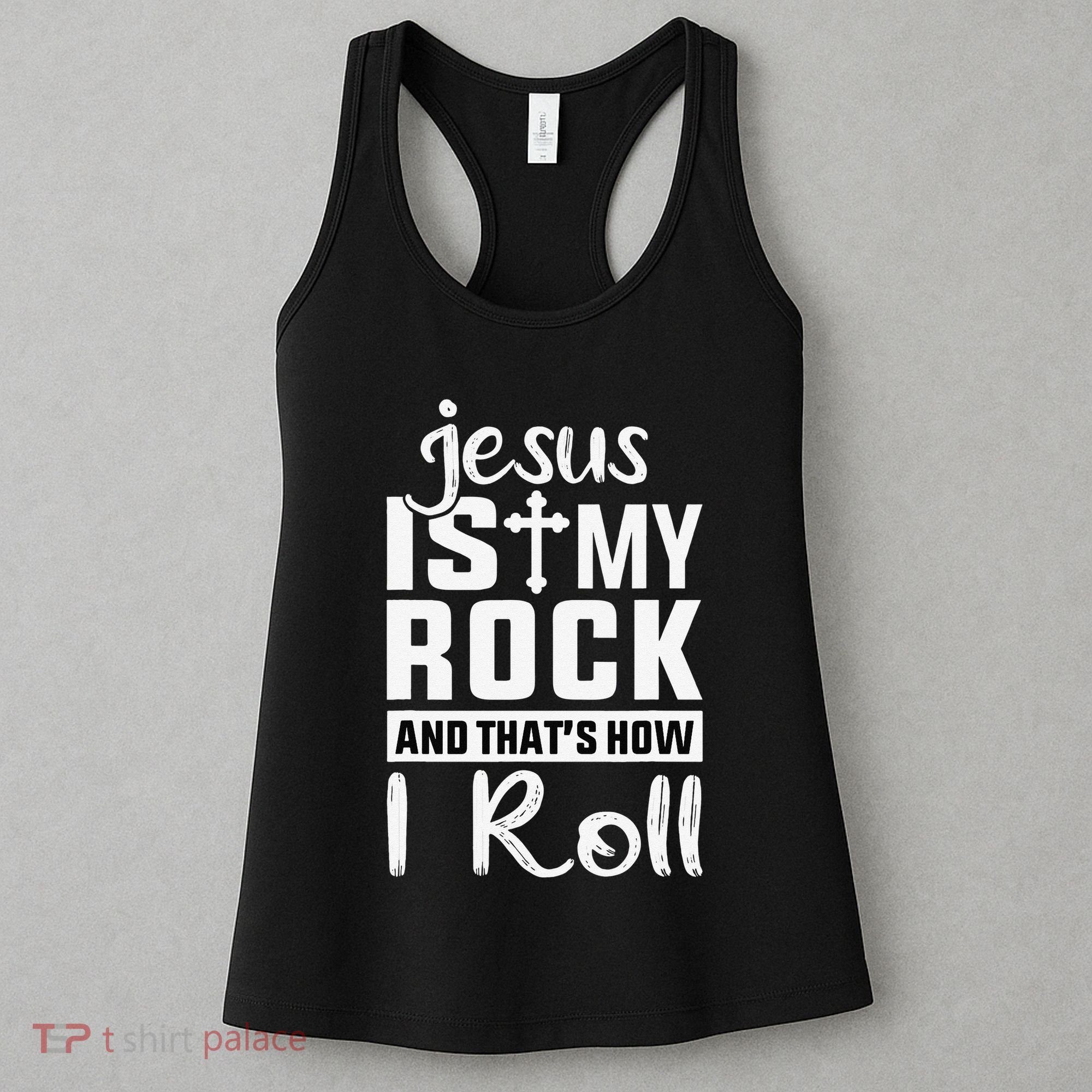 Jesus Is My Rock Baptism Adults Funny Women's Tank Top